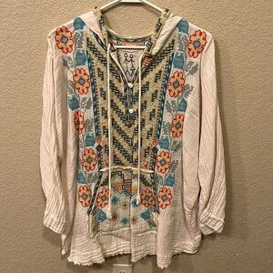 Johnny Was Top w/Hood & Front Pocket